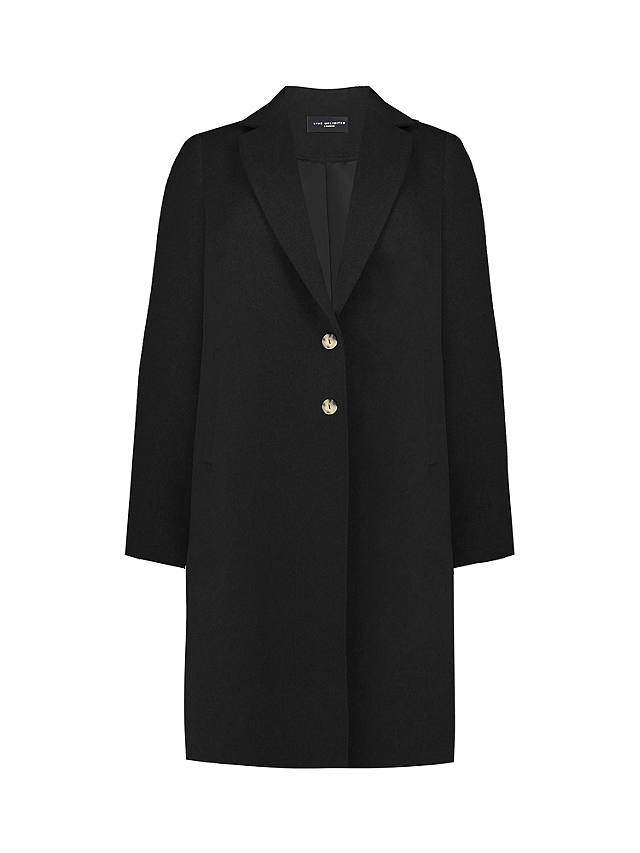 Live Unlimited Curve Wool Blend Long Tailored Coat, Black