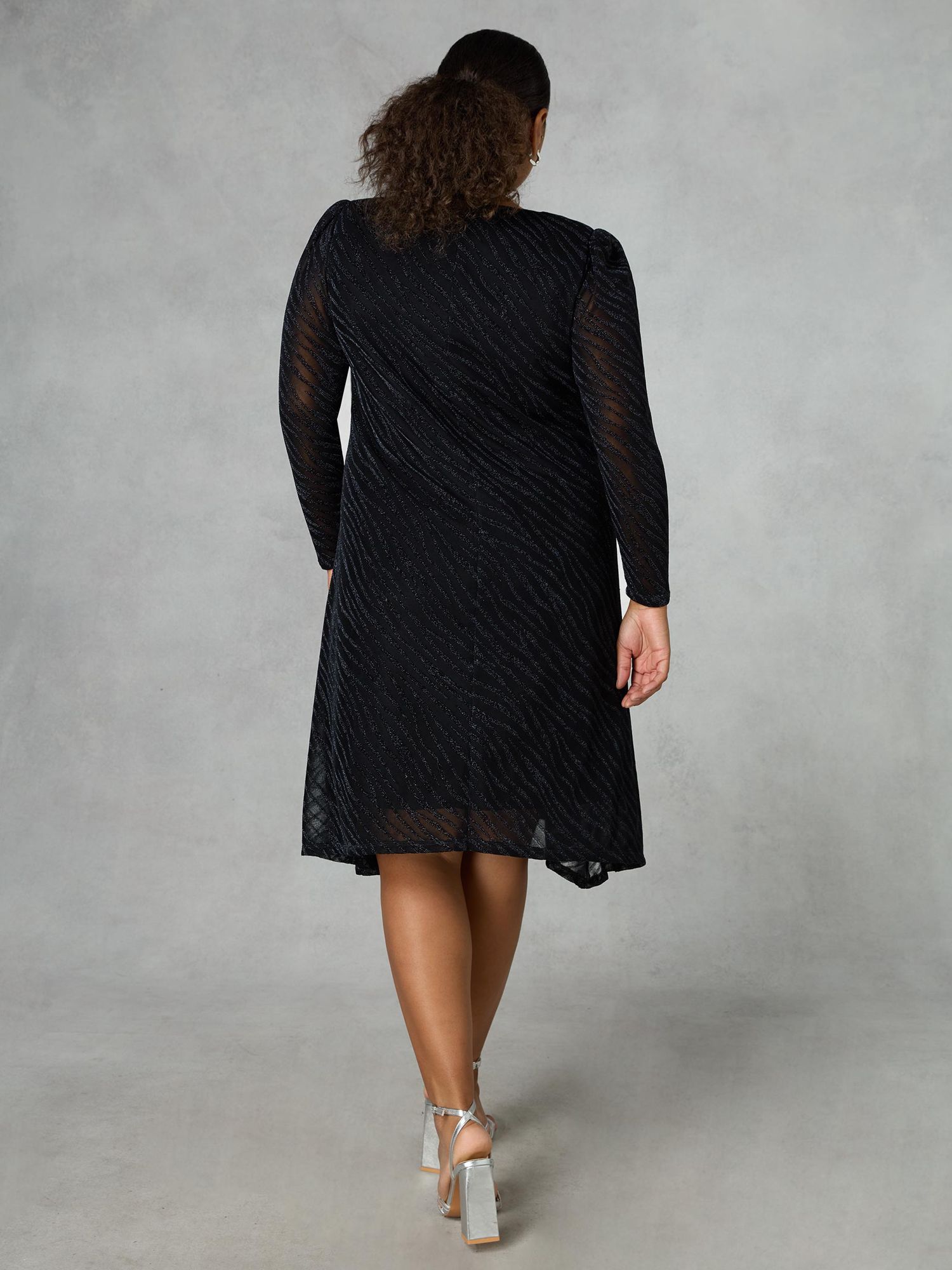 Buy Live Unlimited Curve Zebra Print Knee Length Dress, Black Online at johnlewis.com