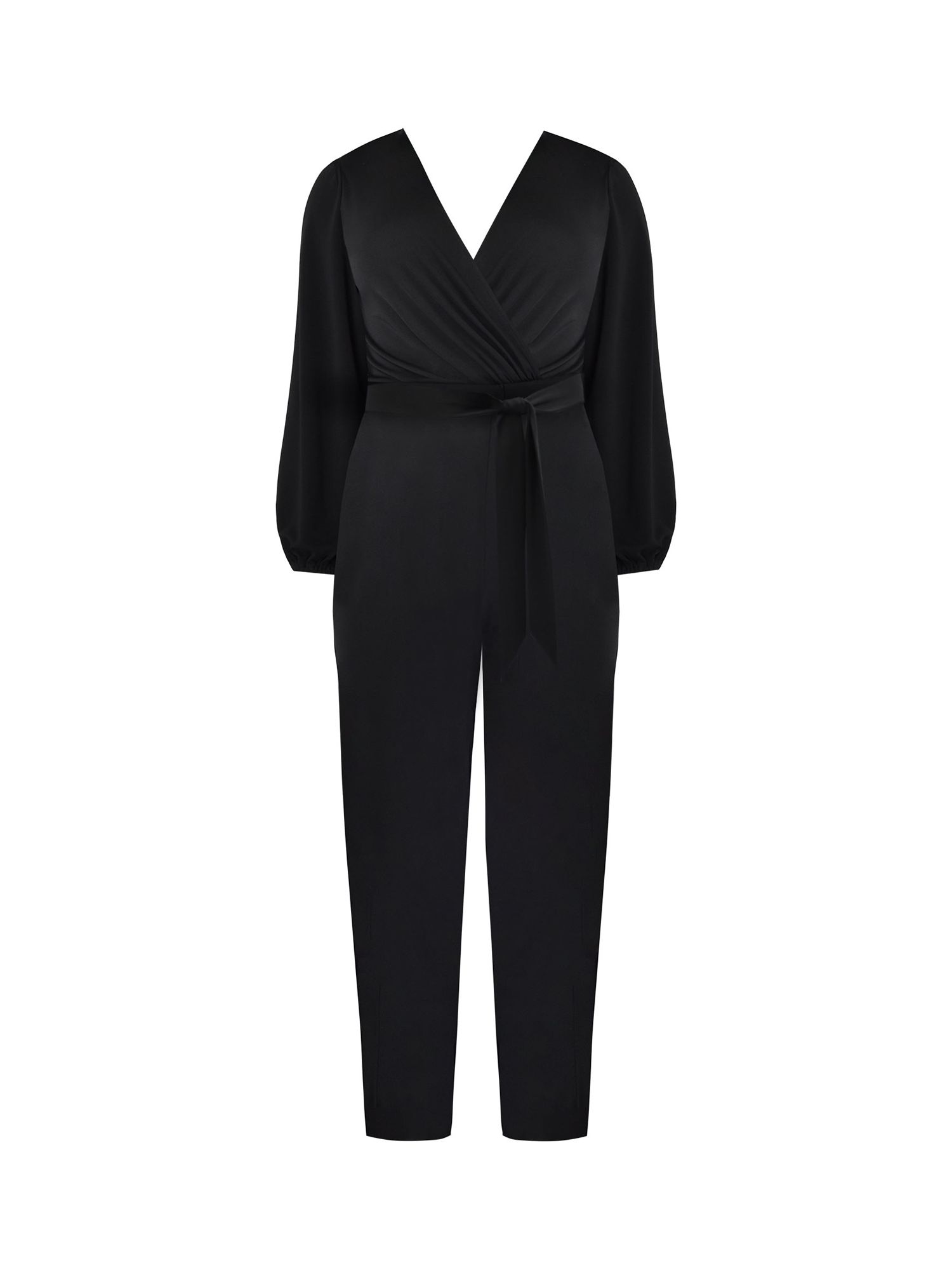 Live Unlimited Curve Jersey Belted Jumpsuit, Black at John Lewis & Partners