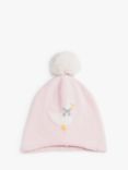 Trotters Baby Jemima Bobble Hat, Pale Pink
