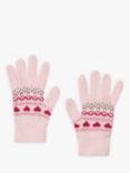 Trotters Kids' Fairisle Cashmere Blend Gloves, Pink/Multi