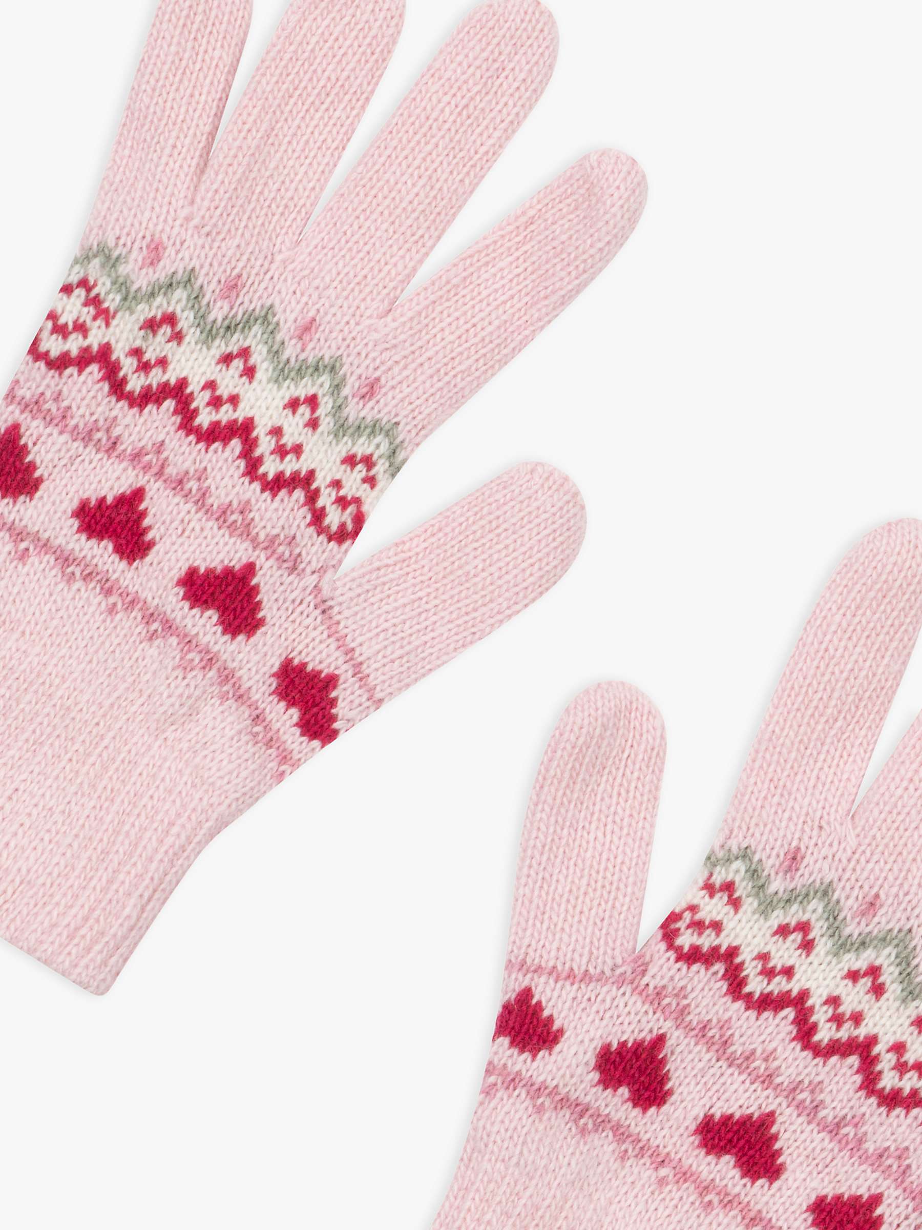 Buy Trotters Kids' Fairisle Cashmere Blend Gloves, Pink/Multi Online at johnlewis.com
