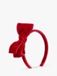 Trotters Kids' Velvet Bow Headband, Red