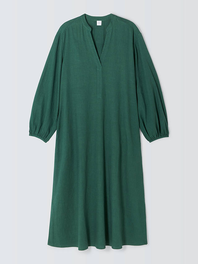 John Lewis Linen Blend V-Neck Dress, Smoke Pine