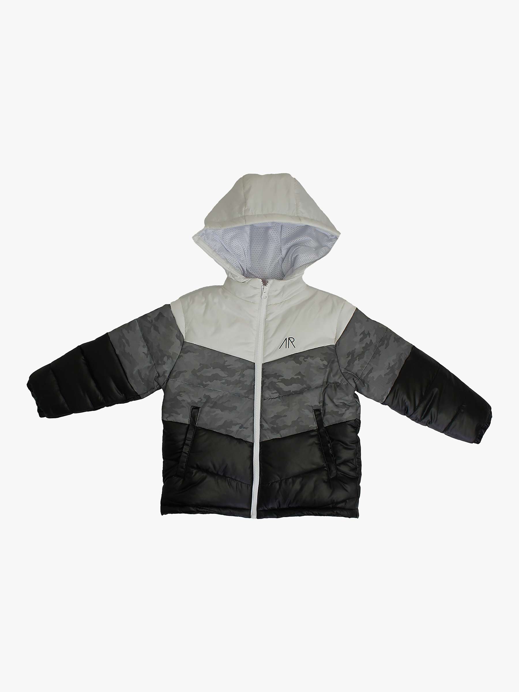 Buy Angel & Rocket Kids' Hunter Colour Block Ice Puffer Jacket, White/Multi Online at johnlewis.com