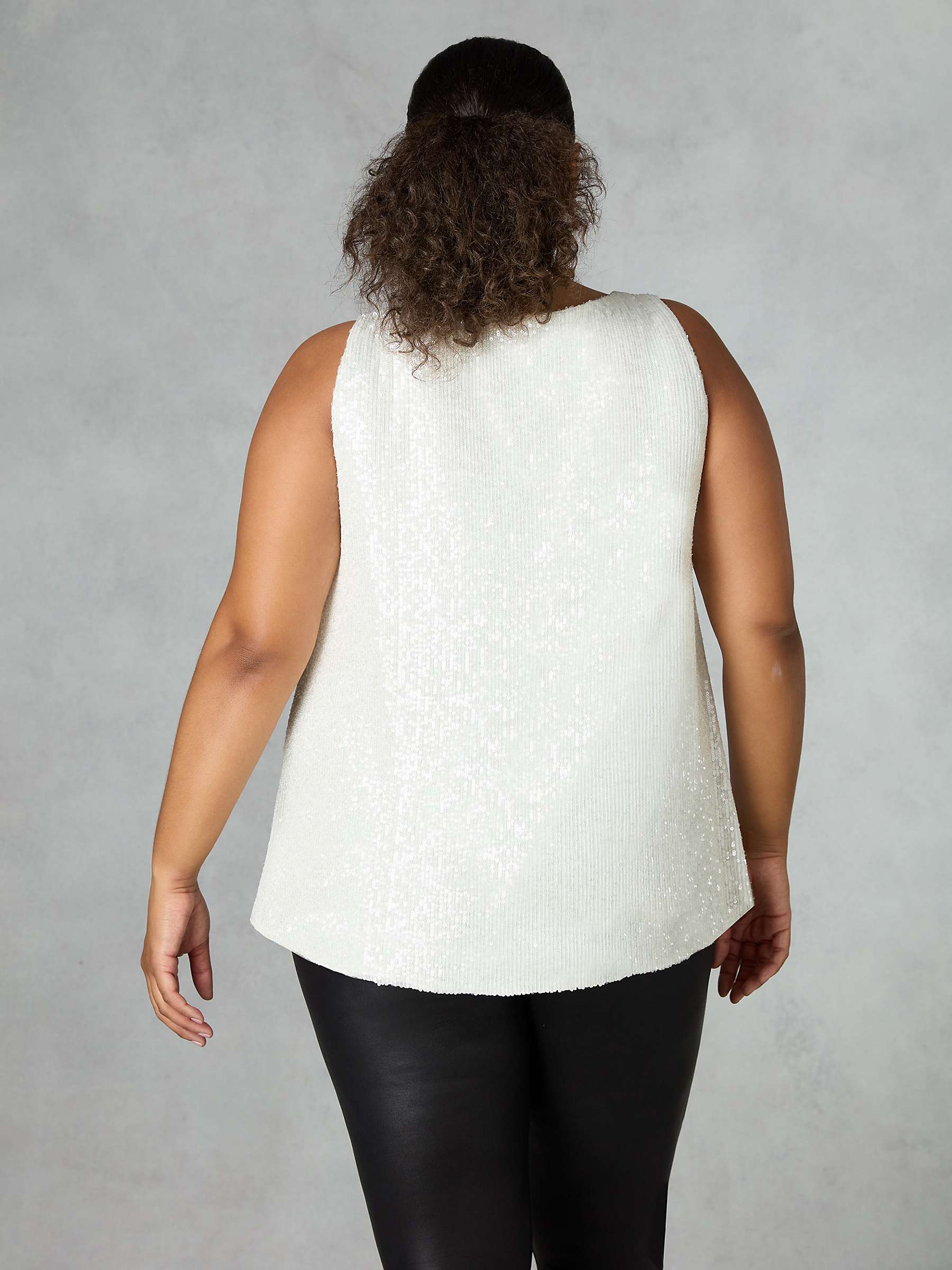 Buy Live Unlimited Curve Sequin Vest Top, White Online at johnlewis.com