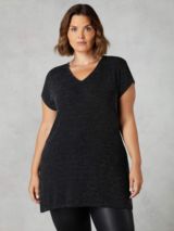 Live Unlimited Curve Lace Overlay Top, Black at John Lewis & Partners