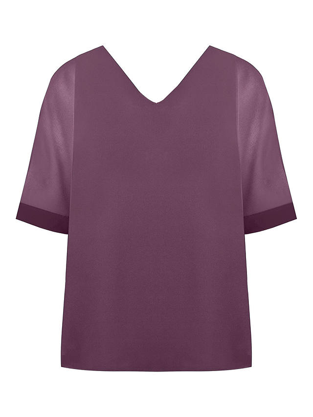 Live Unlimited Curve Chiffon V Neck Overlay Top, Purple at John Lewis ...