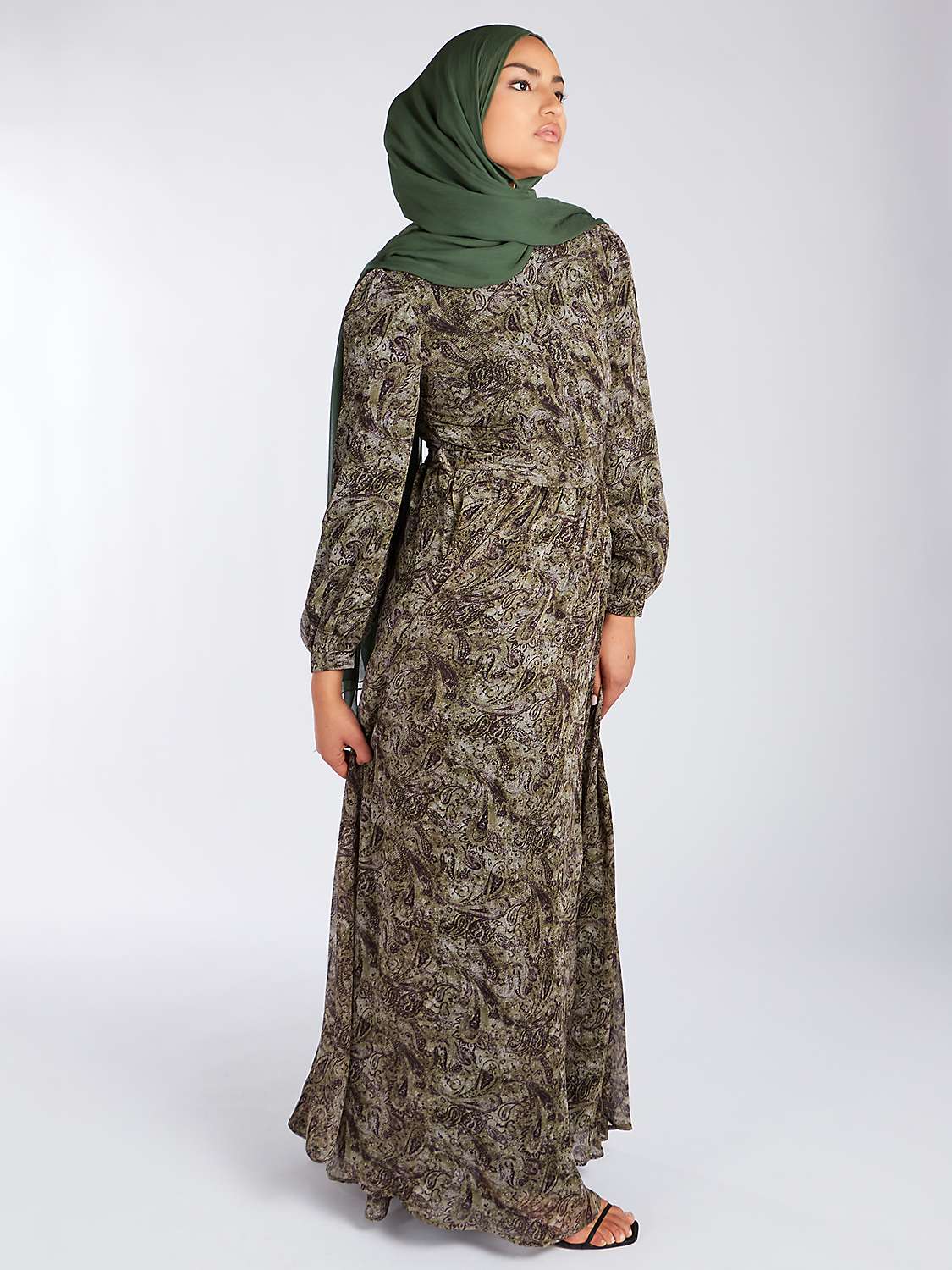 Buy Aab Autumn Paisley Maxi Dress, Green Online at johnlewis.com