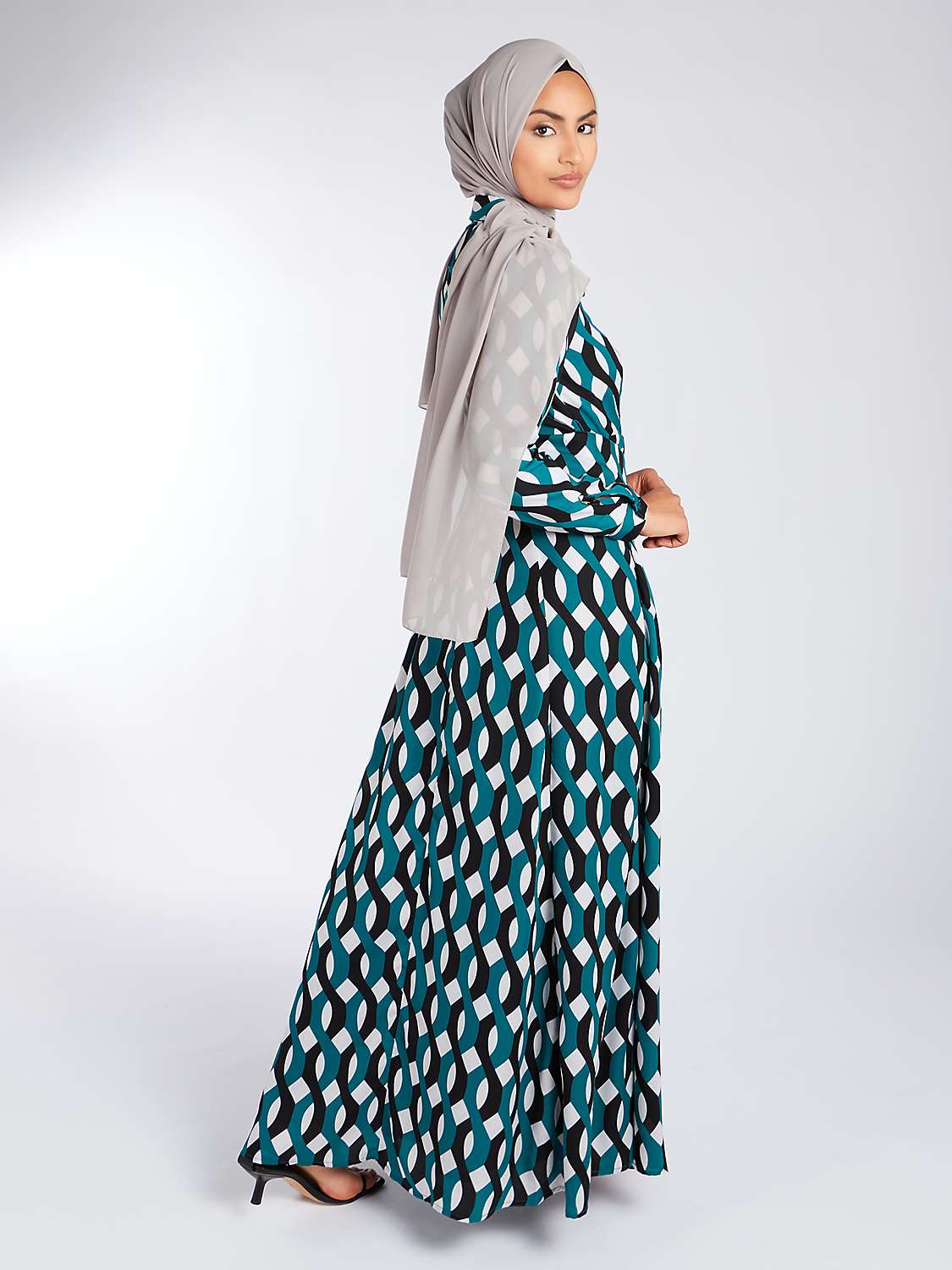 Buy Aab Geo Print Maxi Dress, Blue Online at johnlewis.com
