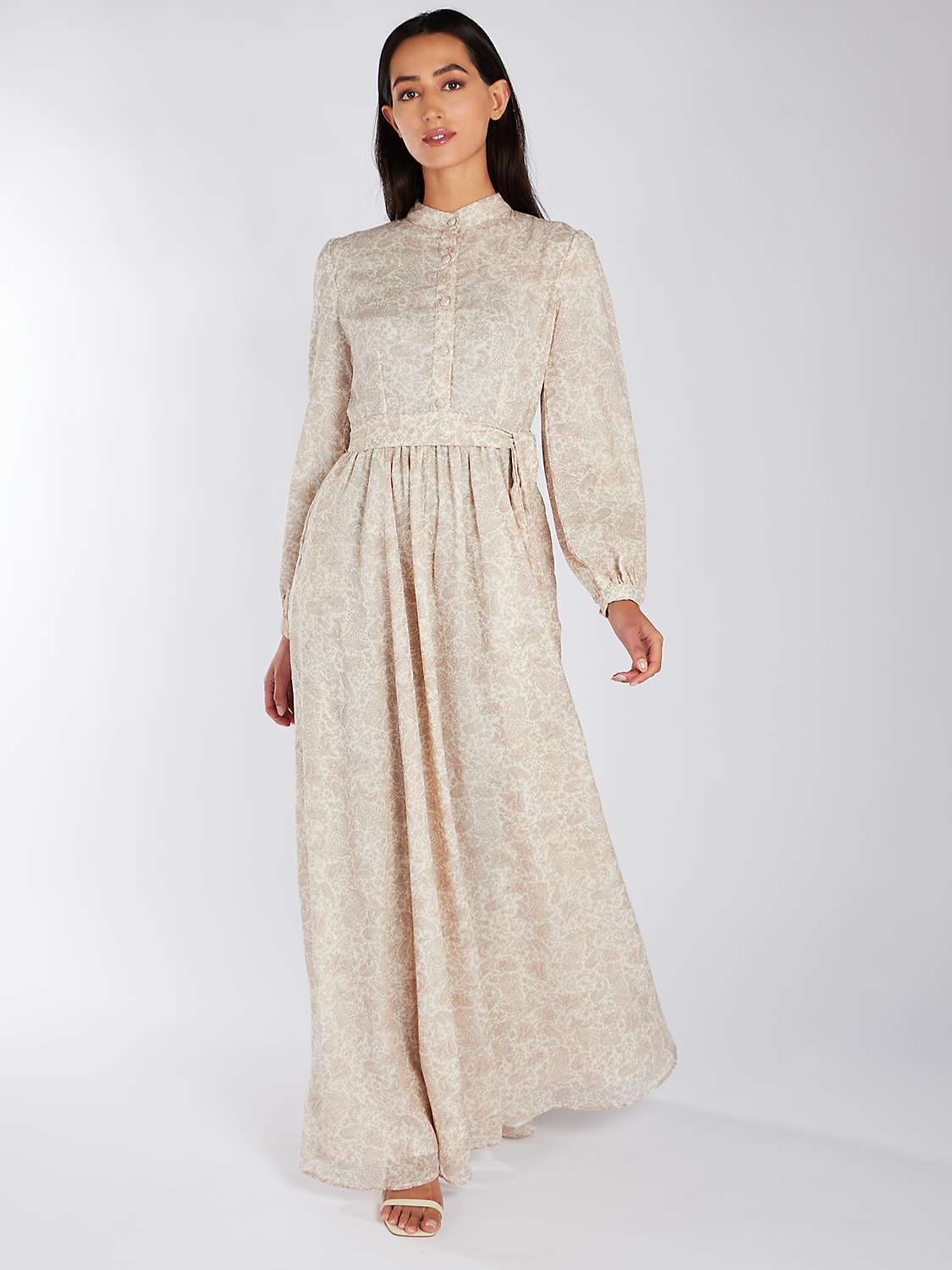Buy Aab Hazy Paisley Maxi Dress, Beige Online at johnlewis.com