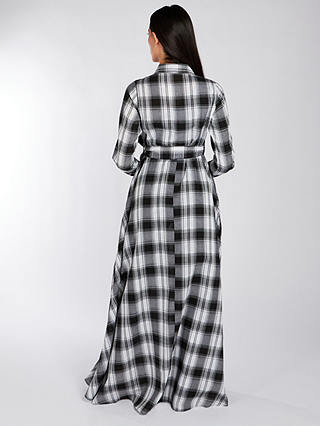 Aab Open Weave Check Maxi Dress, White