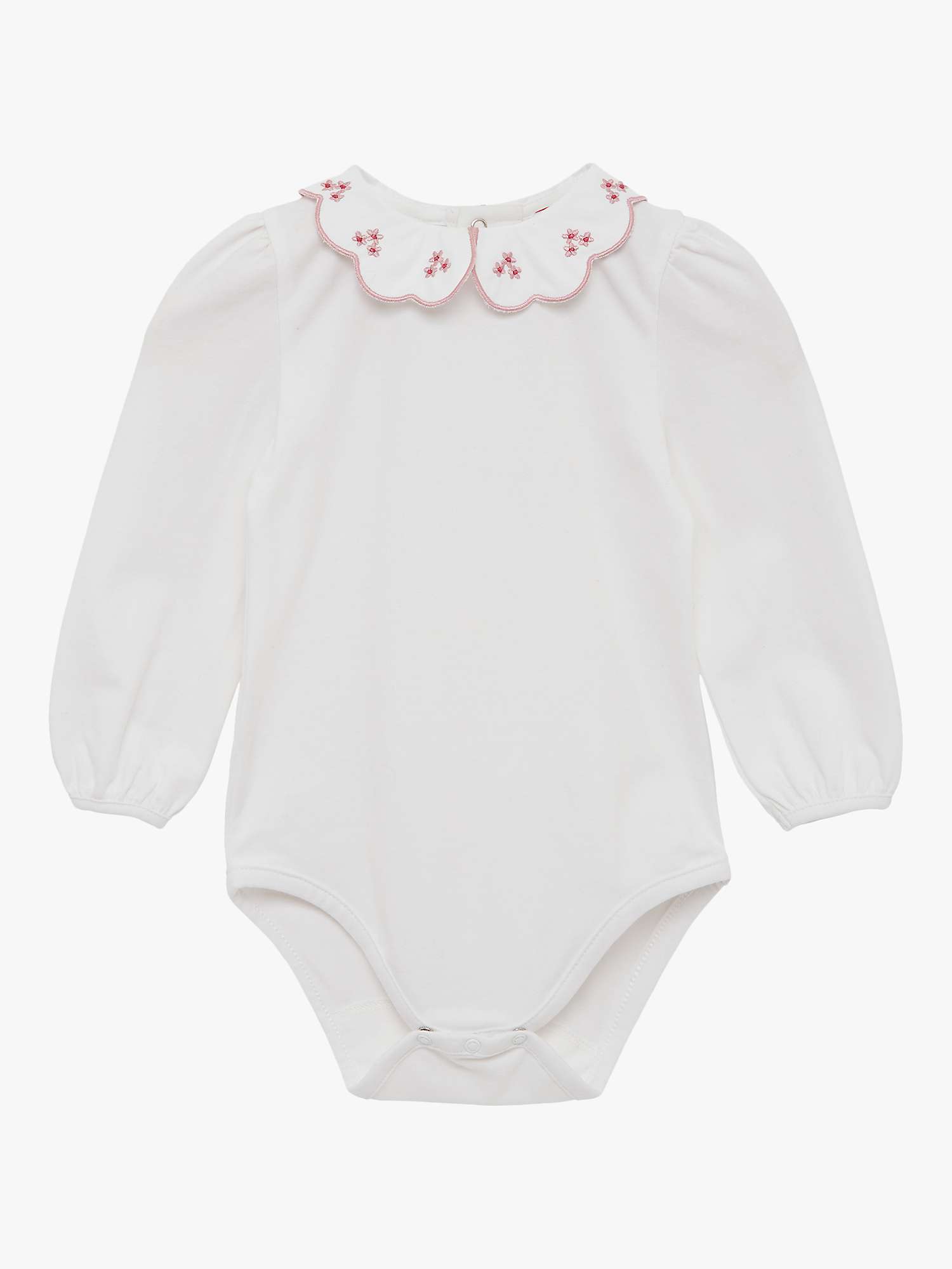 Buy Trotters Baby Petal Floral Cotton Blend Bodysuit, White/Pink Online at johnlewis.com