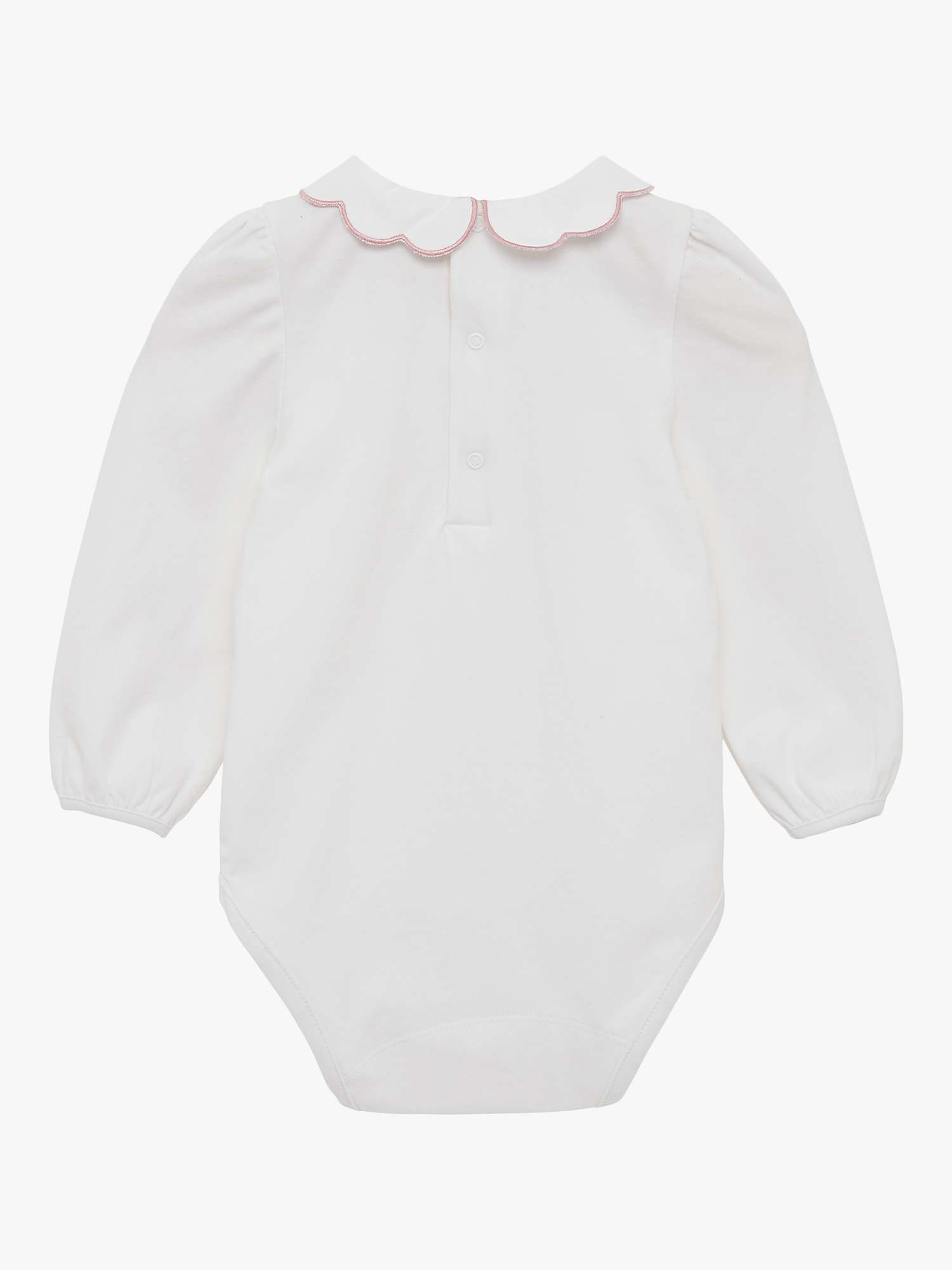 Buy Trotters Baby Petal Floral Cotton Blend Bodysuit, White/Pink Online at johnlewis.com