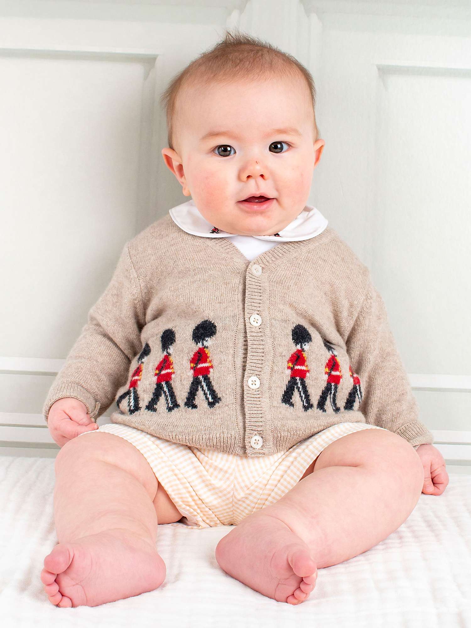 Buy Trotters Baby Guardsman Wool & Cashmere Blend Cardigan, Oatmeal Online at johnlewis.com