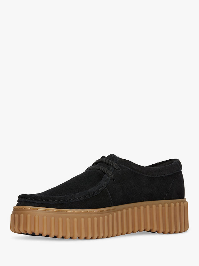 Clarks Torhill Bee Suede Shoes, Black Sde