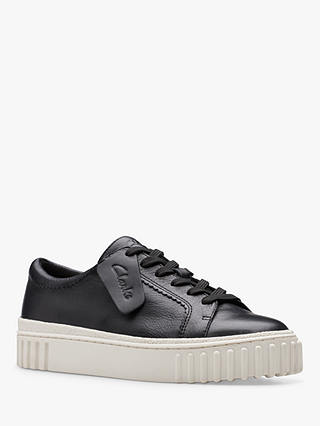 Clarks Mayhill Walk Leather Trainers, Black