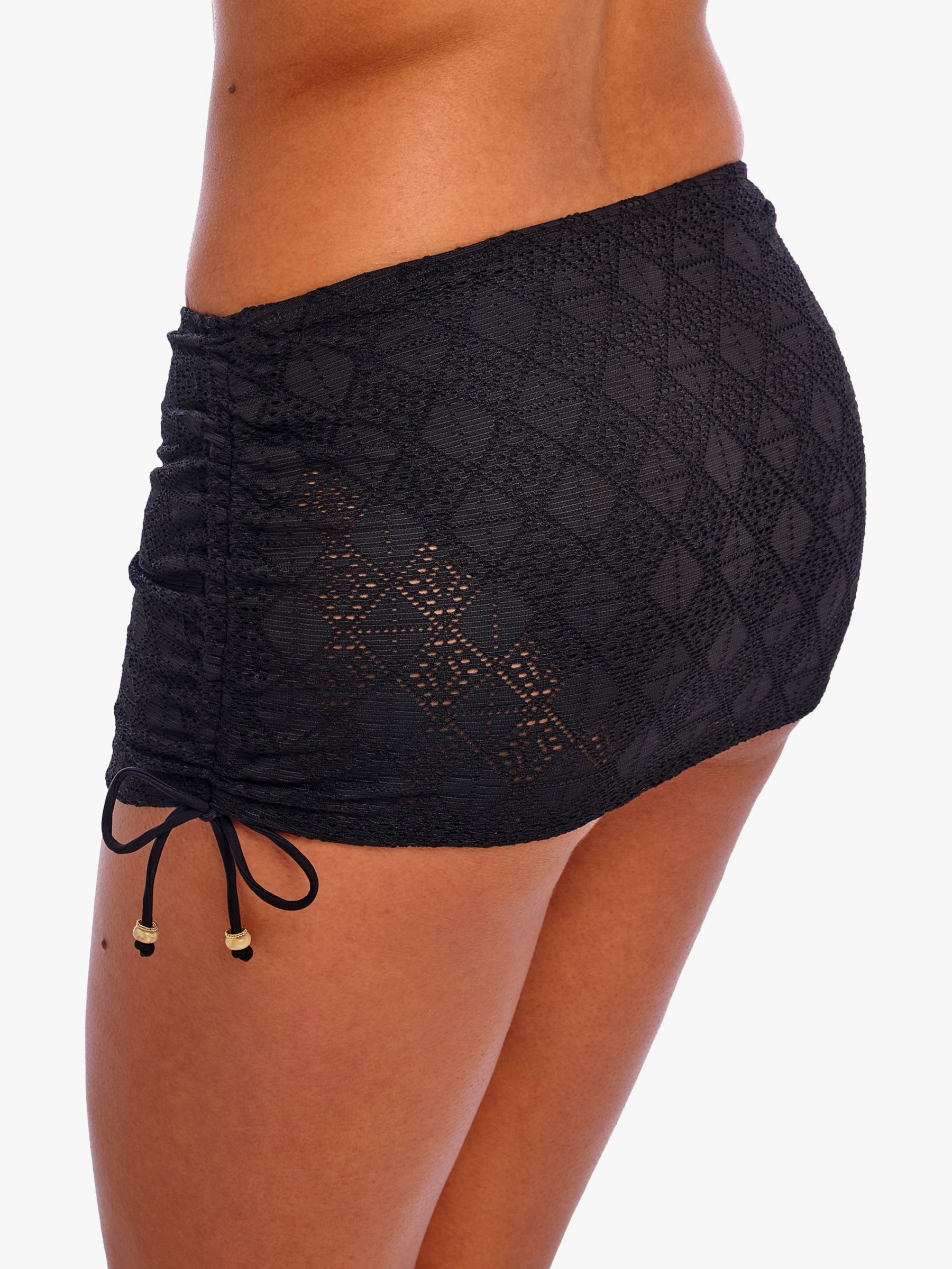 Freya Nomad Nights Crochet Skirted Bikini Bottoms, Black, XL
