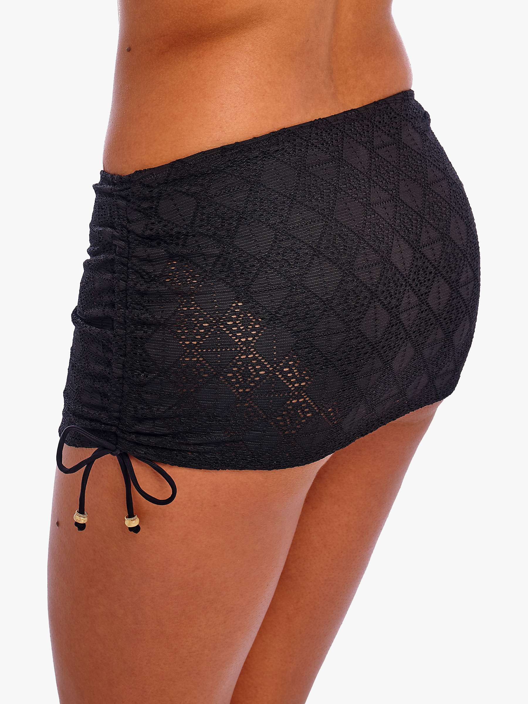 Buy Freya Nomad Nights Crochet Skirted Bikini Bottoms, Black Online at johnlewis.com