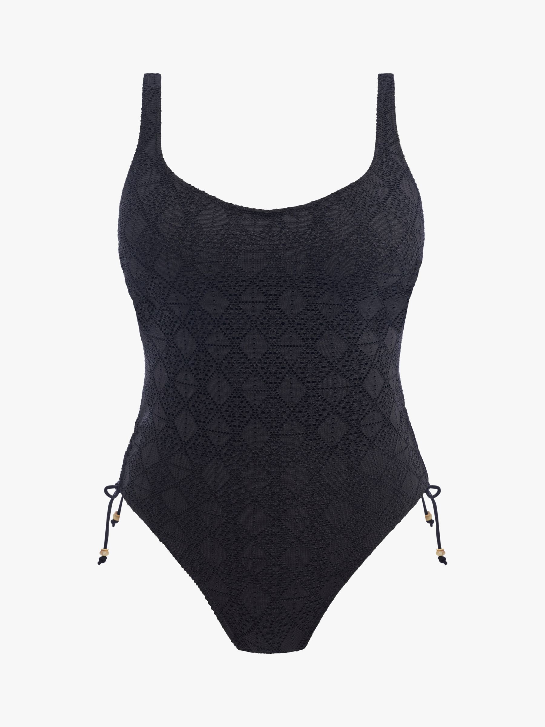 Freya Nomad Nights Crochet Underwired Swimsuit, Black, 34DD