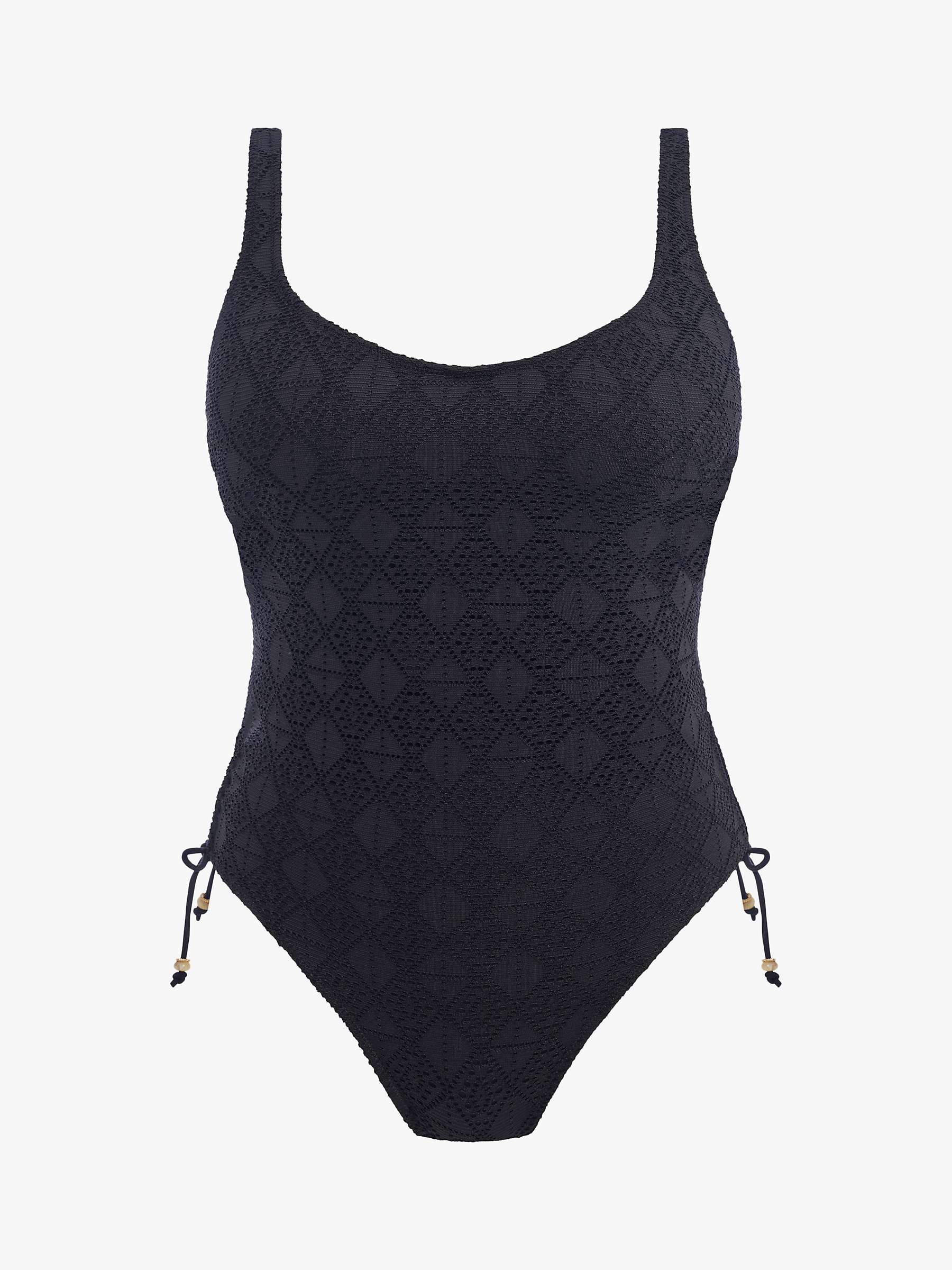 Buy Freya Nomad Nights Crochet Underwired Swimsuit, Black Online at johnlewis.com