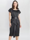 Gina Bacconi Pelia Satin Sheath Dress, Black