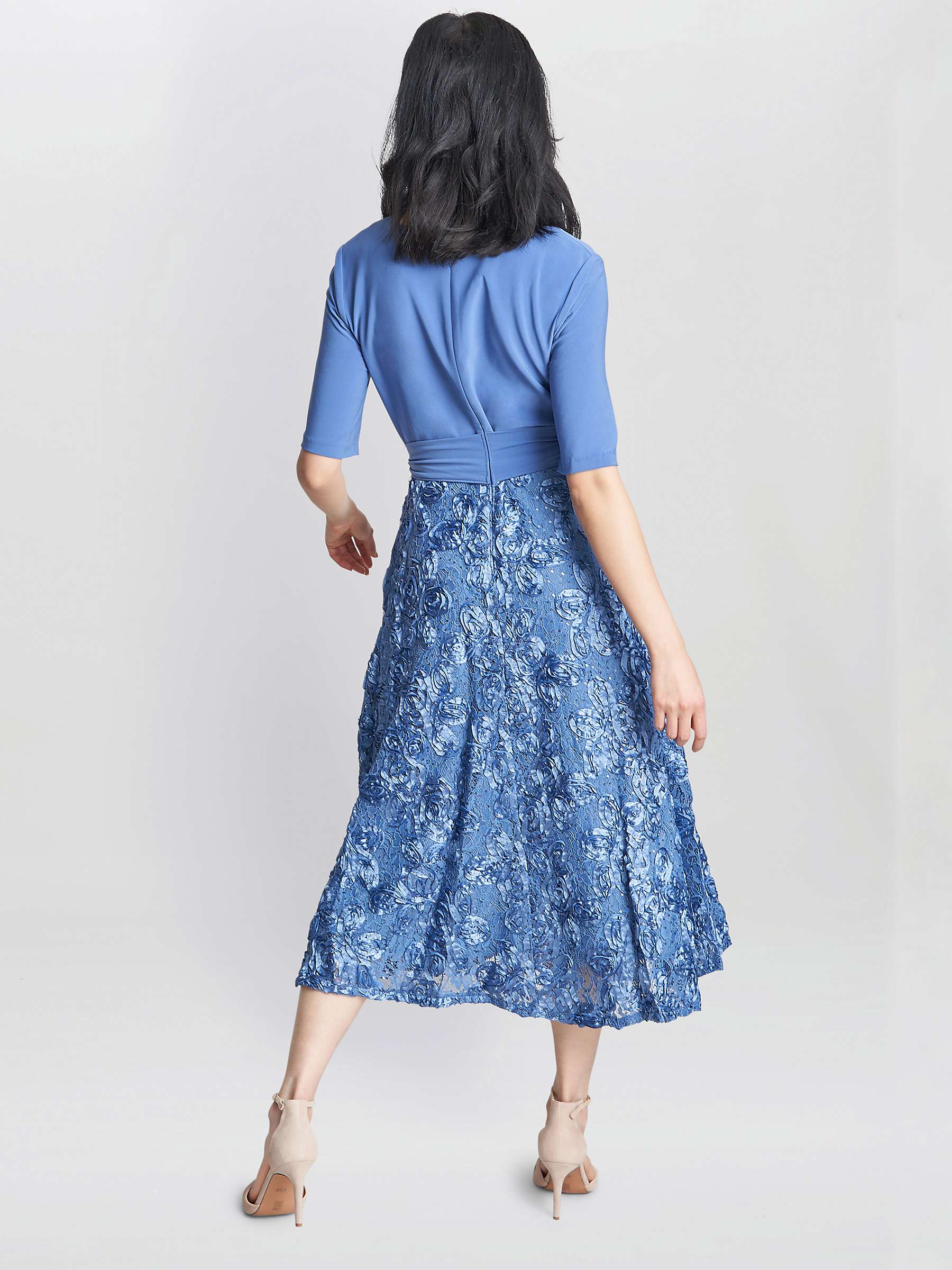 Buy Gina Bacconi Arlene Lace and Jersey Midi Cocktail Dress, Perri Online at johnlewis.com