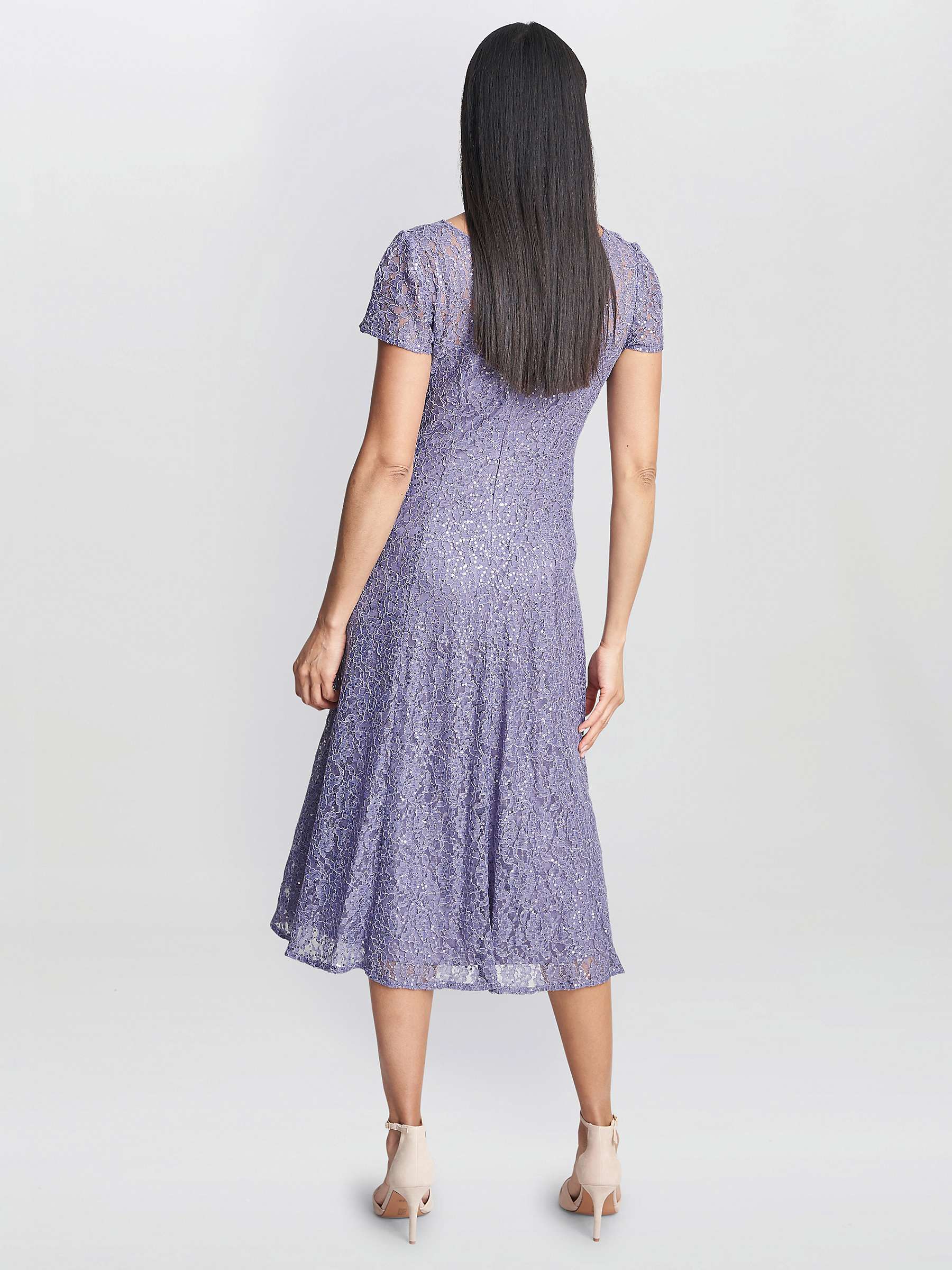 Buy Gina Bacconi Genny Sequin A-Line Midi Dress, Lilac Online at johnlewis.com