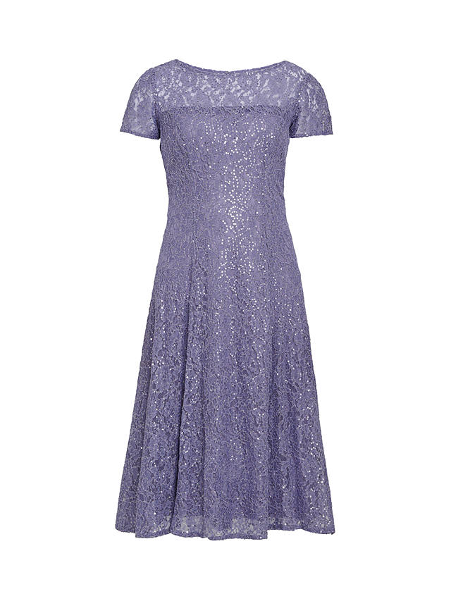 Gina Bacconi Genny Sequin A-Line Midi Dress, Lilac