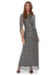 Gina Bacconi Joanna Metallic Maxi Dress, Black/Silver