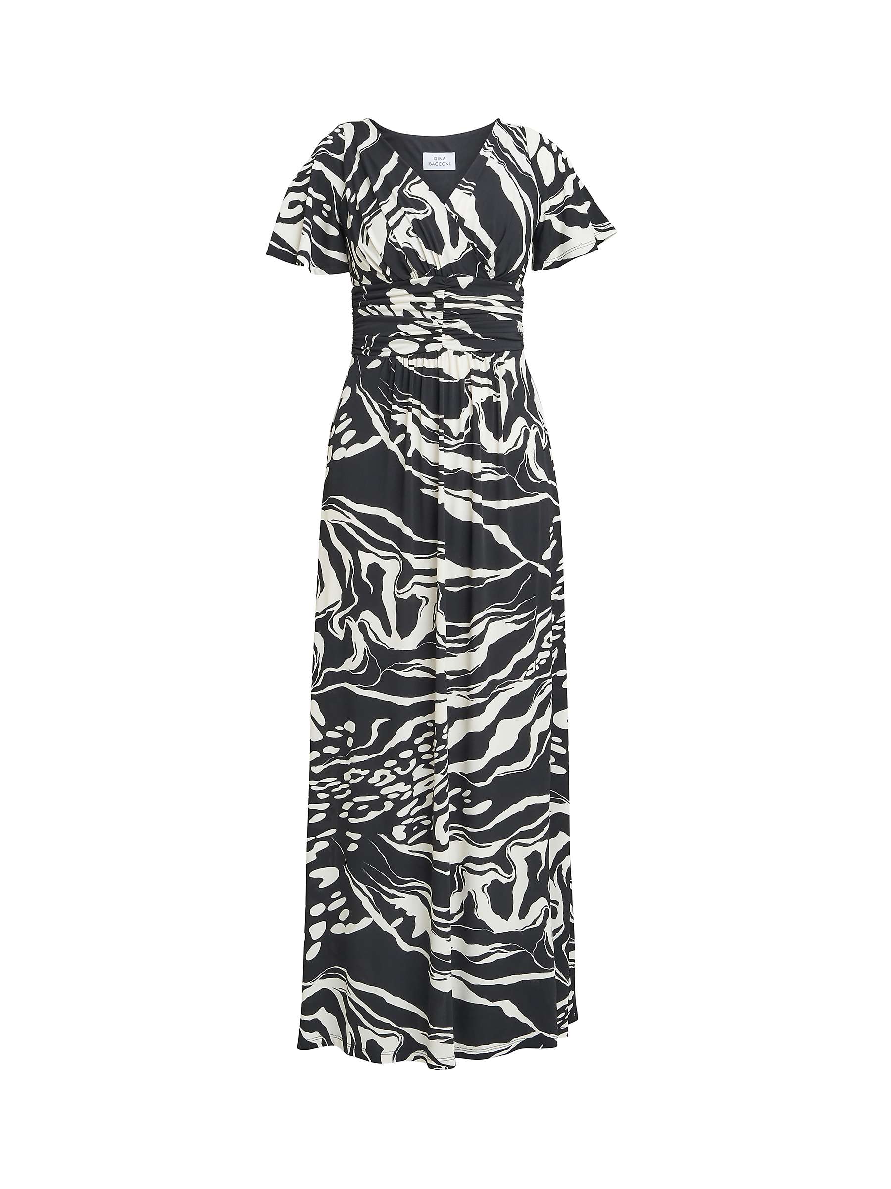 Buy Gina Bacconi Geraldine Abstract Print Maxi Jersey Dress, Black/Cream Online at johnlewis.com