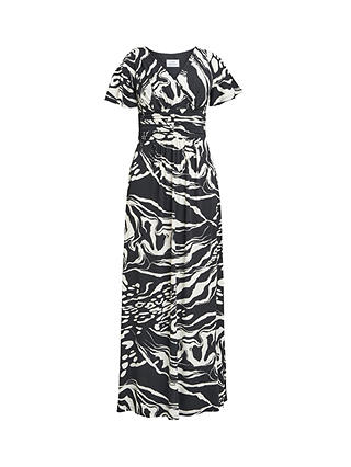 Gina Bacconi Geraldine Abstract Print Maxi Jersey Dress, Black/Cream