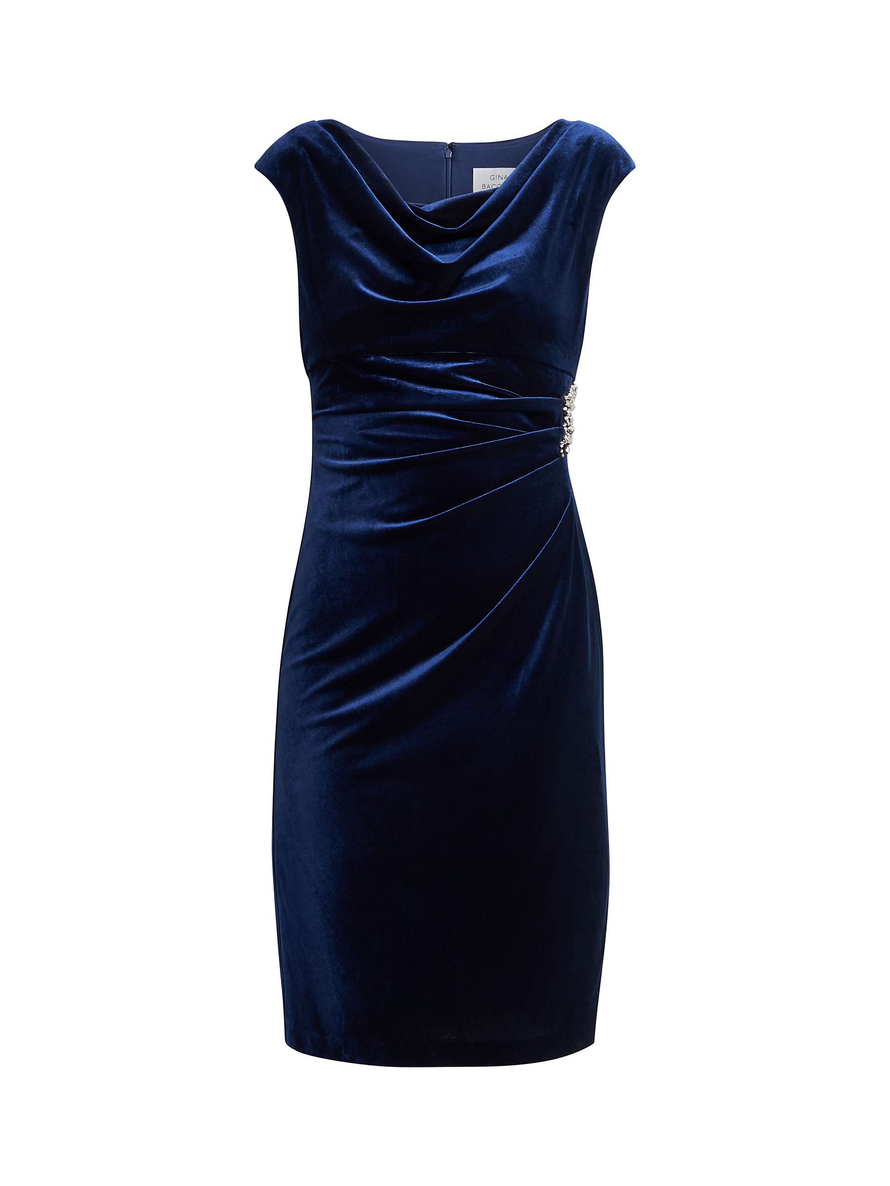 Buy Gina Bacconi Jeanie Velvet Cowl Neck Dress, Imperial Online at johnlewis.com