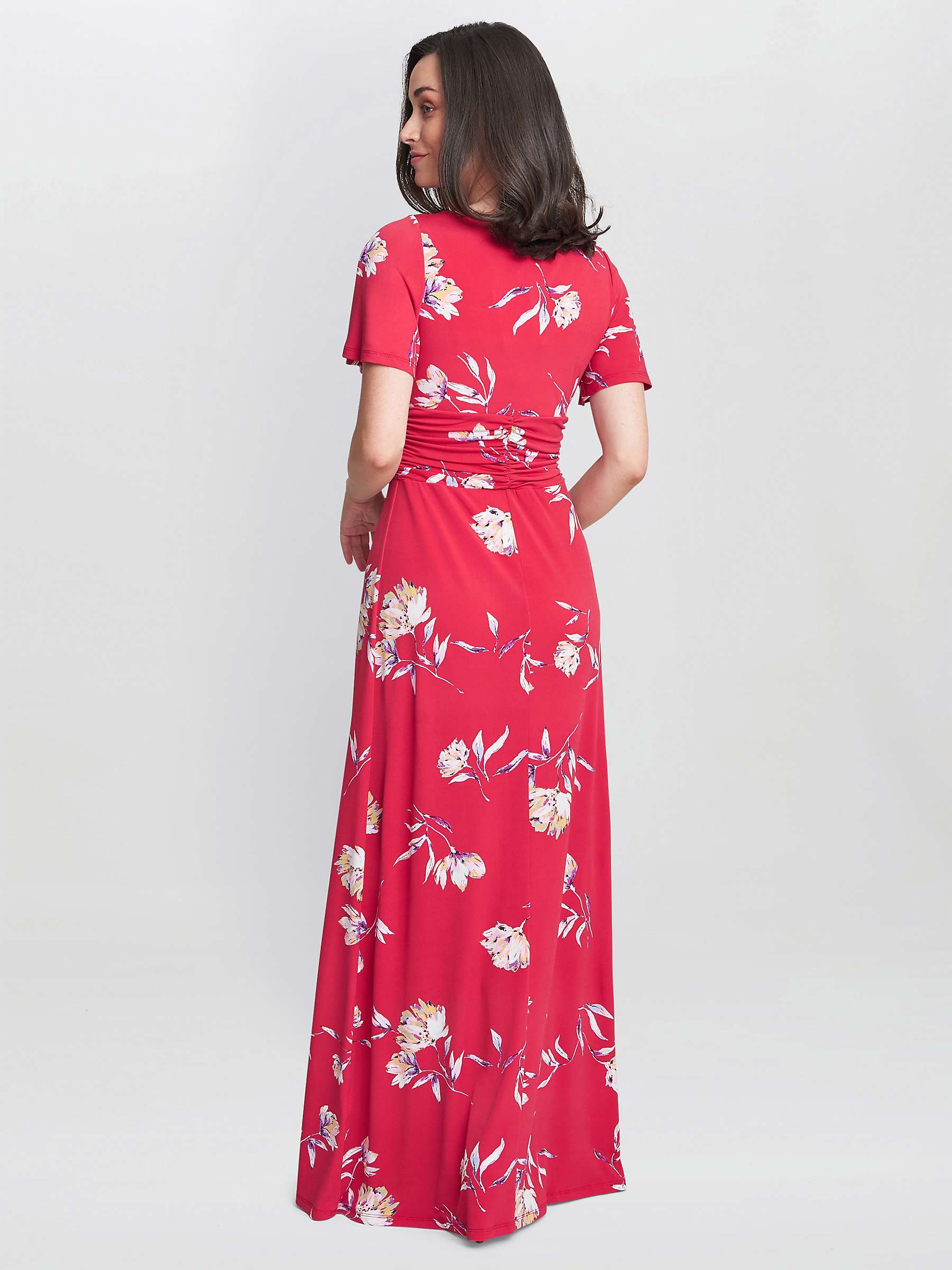 Buy Gina Bacconi Fabiana Floral Jersey Maxi Dress, Dark Red Online at johnlewis.com