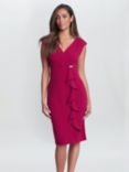 Gina Bacconi Carin Sleeveless Frill Detail Dress, Red