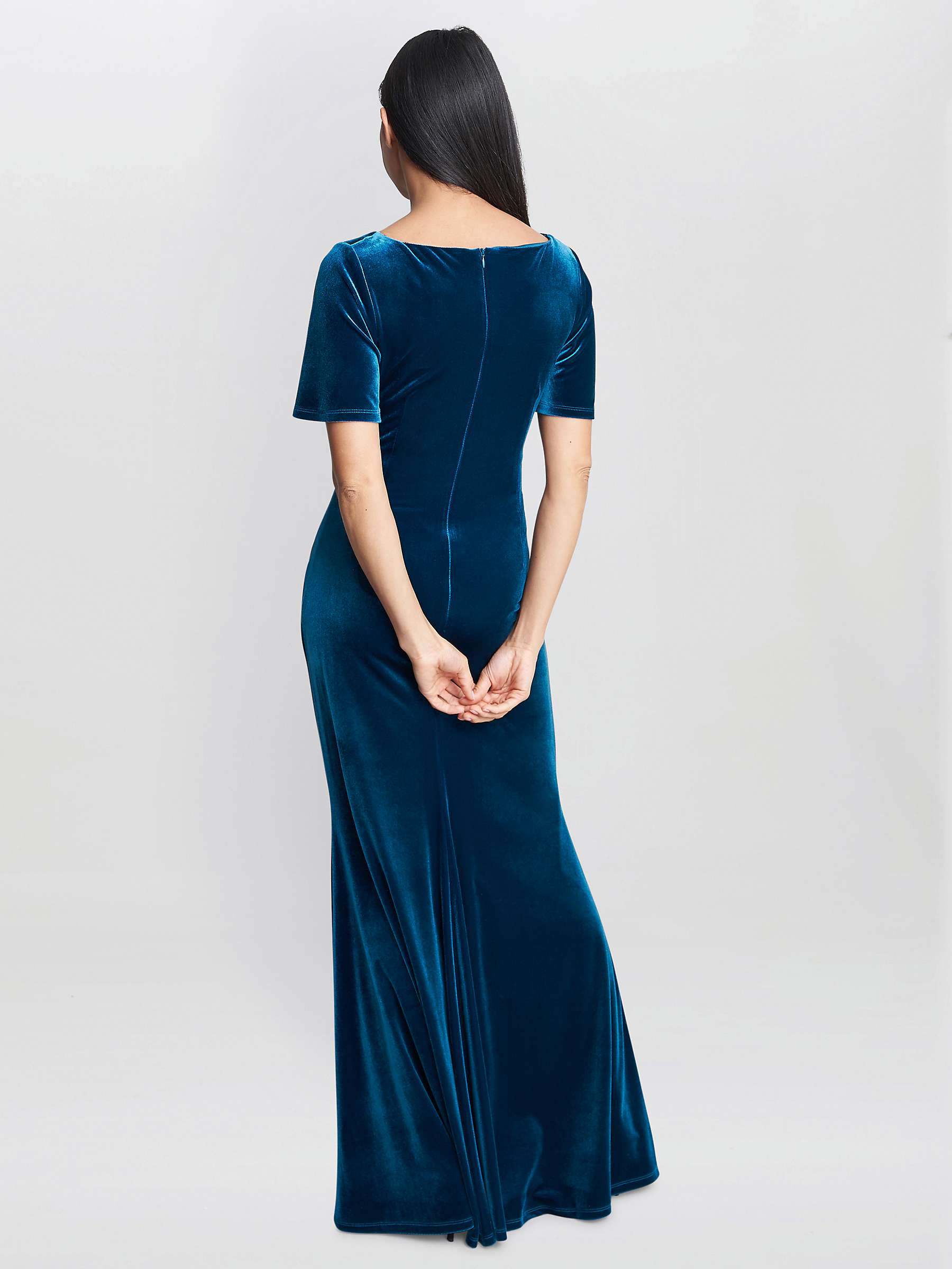 Buy Gina Bacconi Minka Velvet Maxi Dress, Teal Online at johnlewis.com
