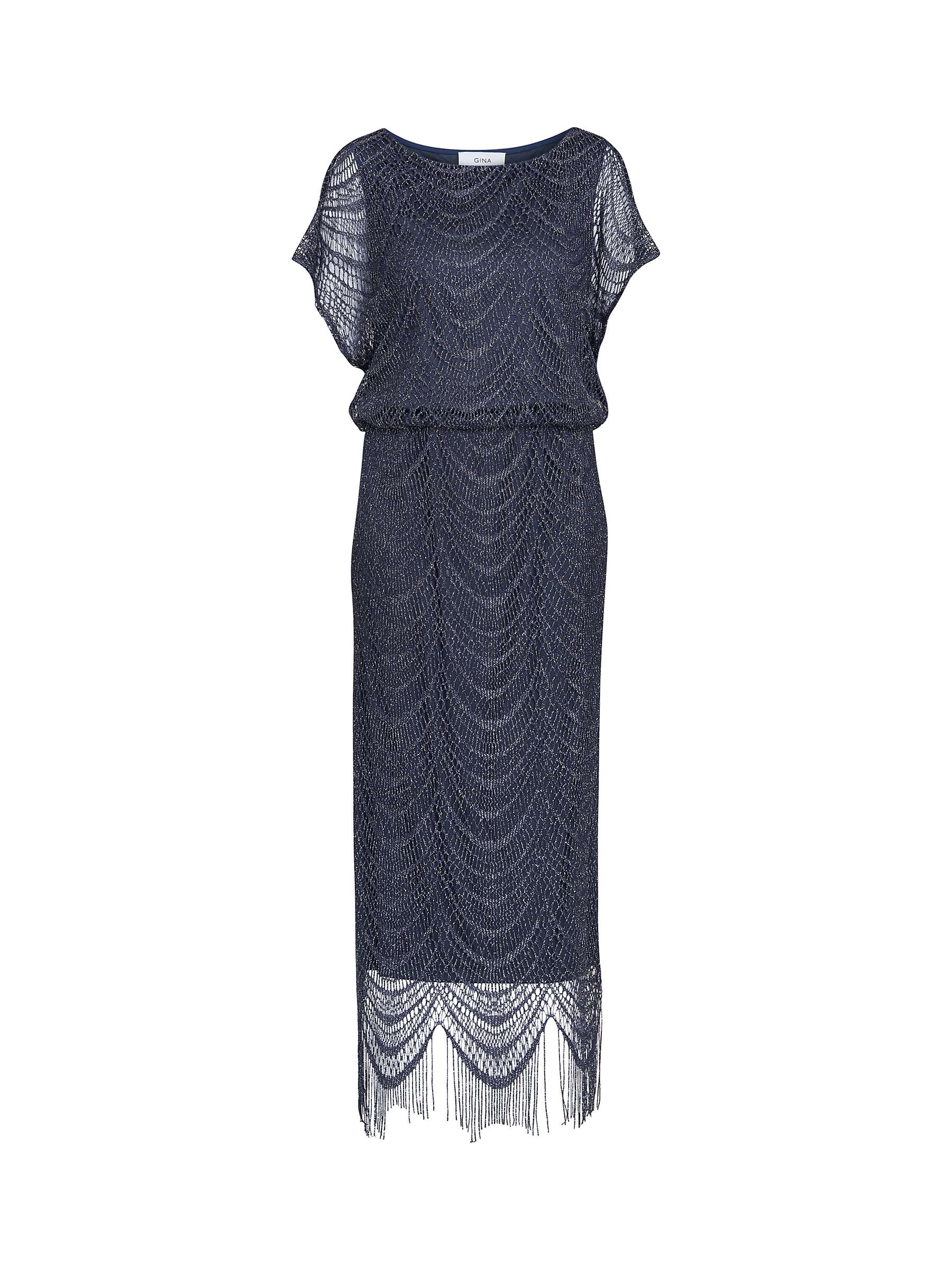 Buy Gina Bacconi Arleen Long Blouson Fringe Hem Dress Online at johnlewis.com