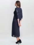 Gina Bacconi Karyn Firework Sequin Jacket and Midi Dress, Spring Navy