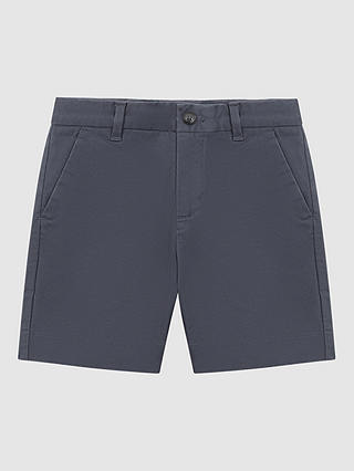Reiss Kids' Wicket Cotton Blend Casual Chino Shorts, Navy