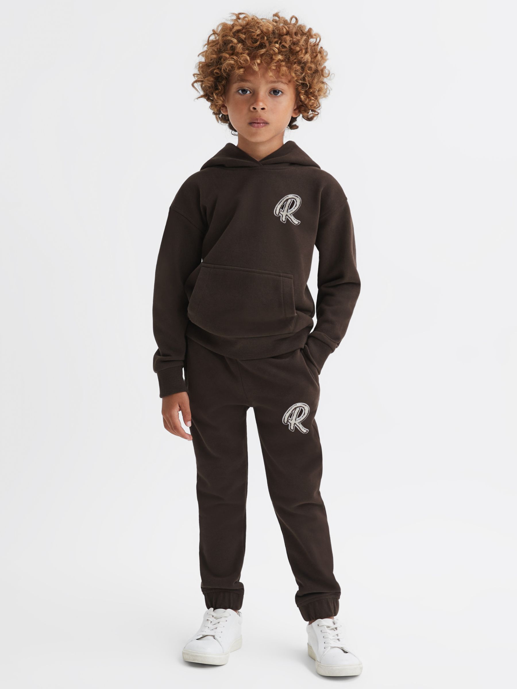 Reiss Kids' Toby Joggers, Chocolate at John Lewis & Partners