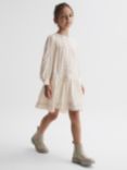 Reiss Kids' Tavi Lace Detail Dress, Ivory
