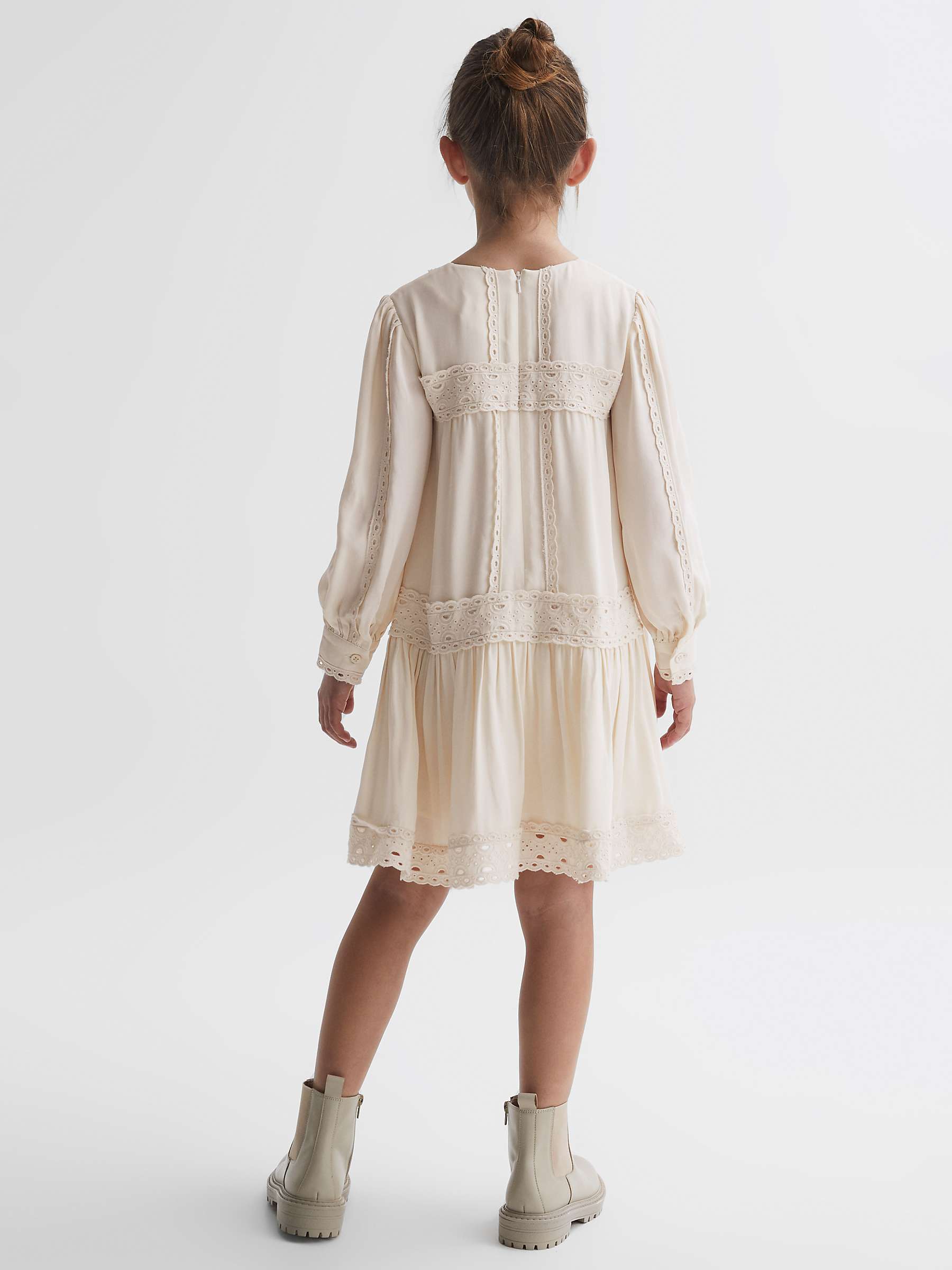 Buy Reiss Kids' Tavi Lace Detail Dress, Ivory Online at johnlewis.com