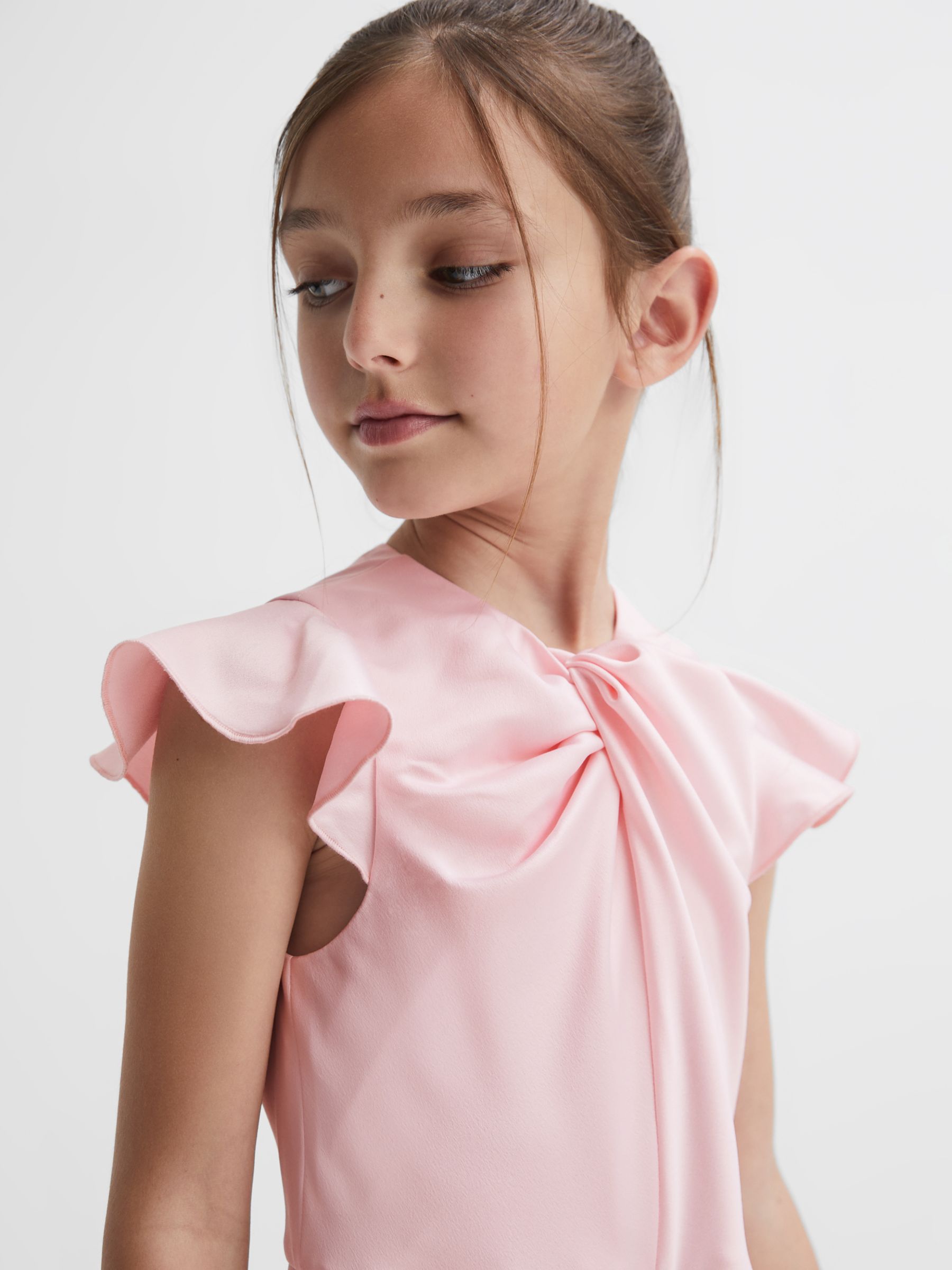 Reiss Kids' Ally Twist Front Jumpsuit, Pink at John Lewis & Partners