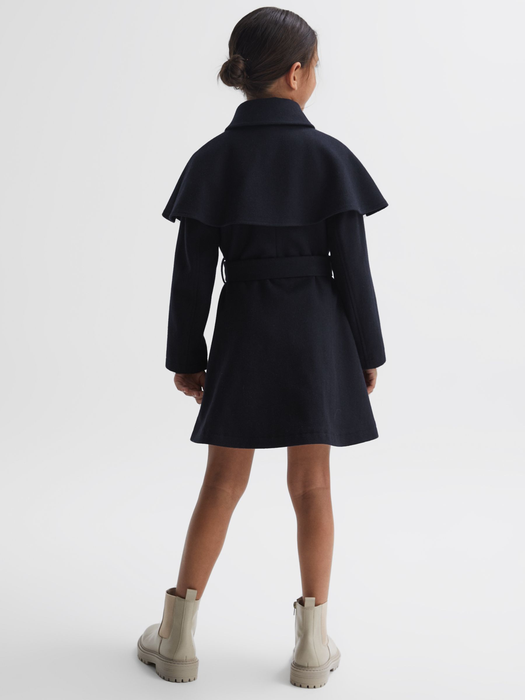 Buy Reiss Kids' Rose Shoulder Cape Coat, Navy Online at johnlewis.com
