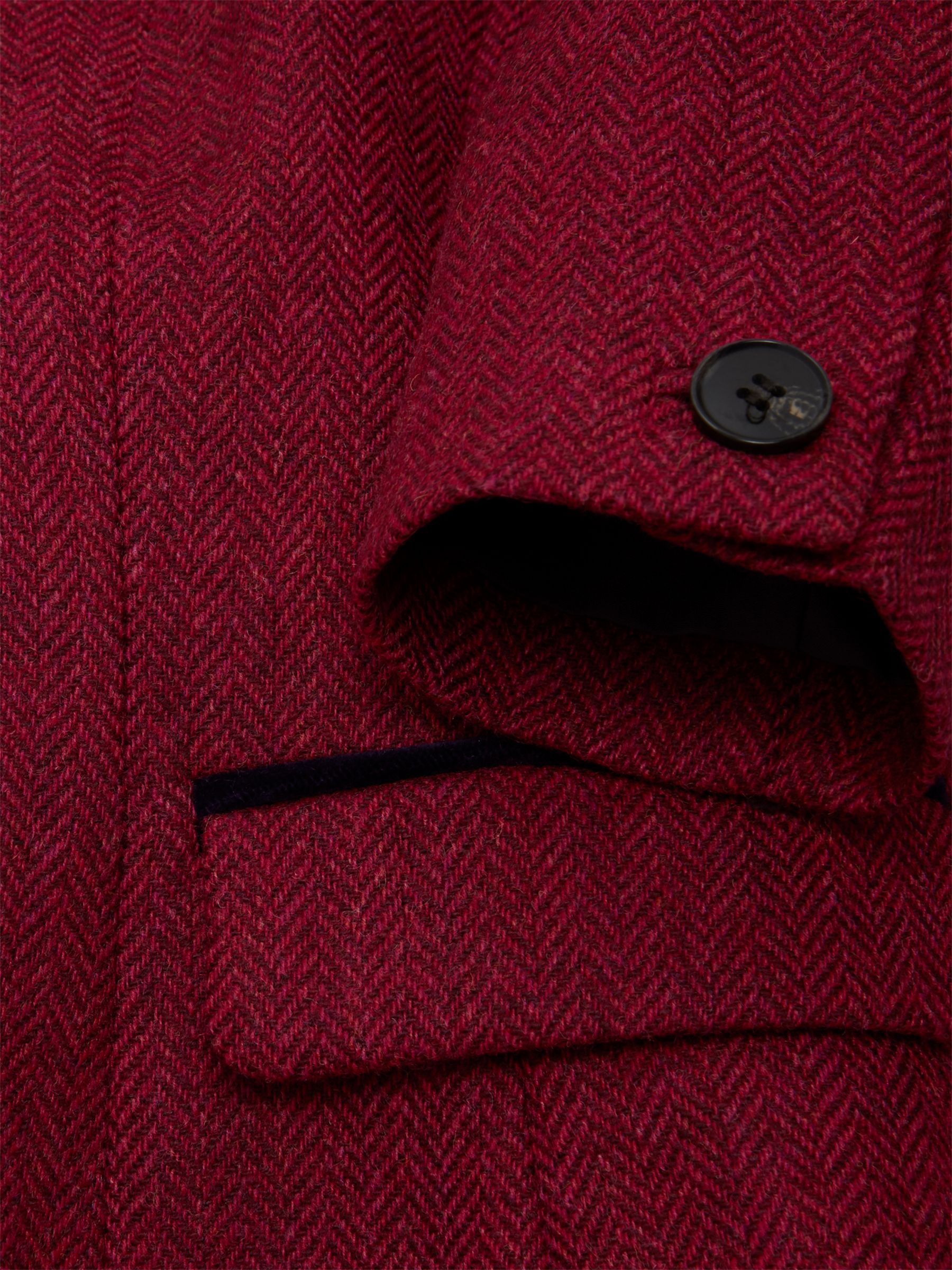 Hobbs Daneilla Herringbone Wool Tweed Jacket, Pink/Multi, 10