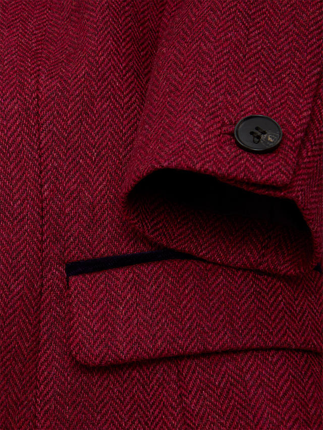 Hobbs Daneilla Herringbone Wool Tweed Jacket, Pink/Multi