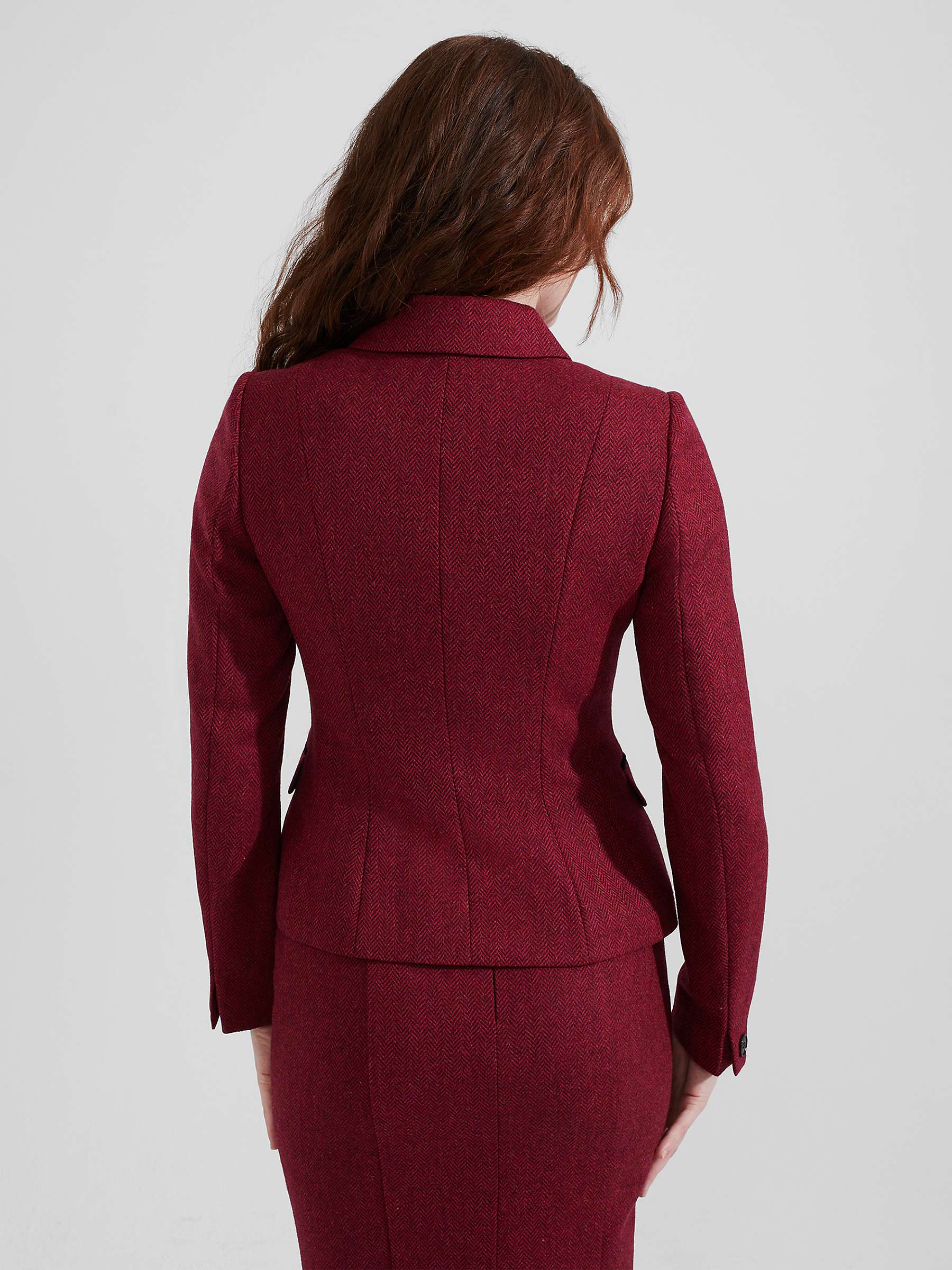 Buy Hobbs Daneilla Herringbone Wool Tweed Jacket, Pink/Multi Online at johnlewis.com