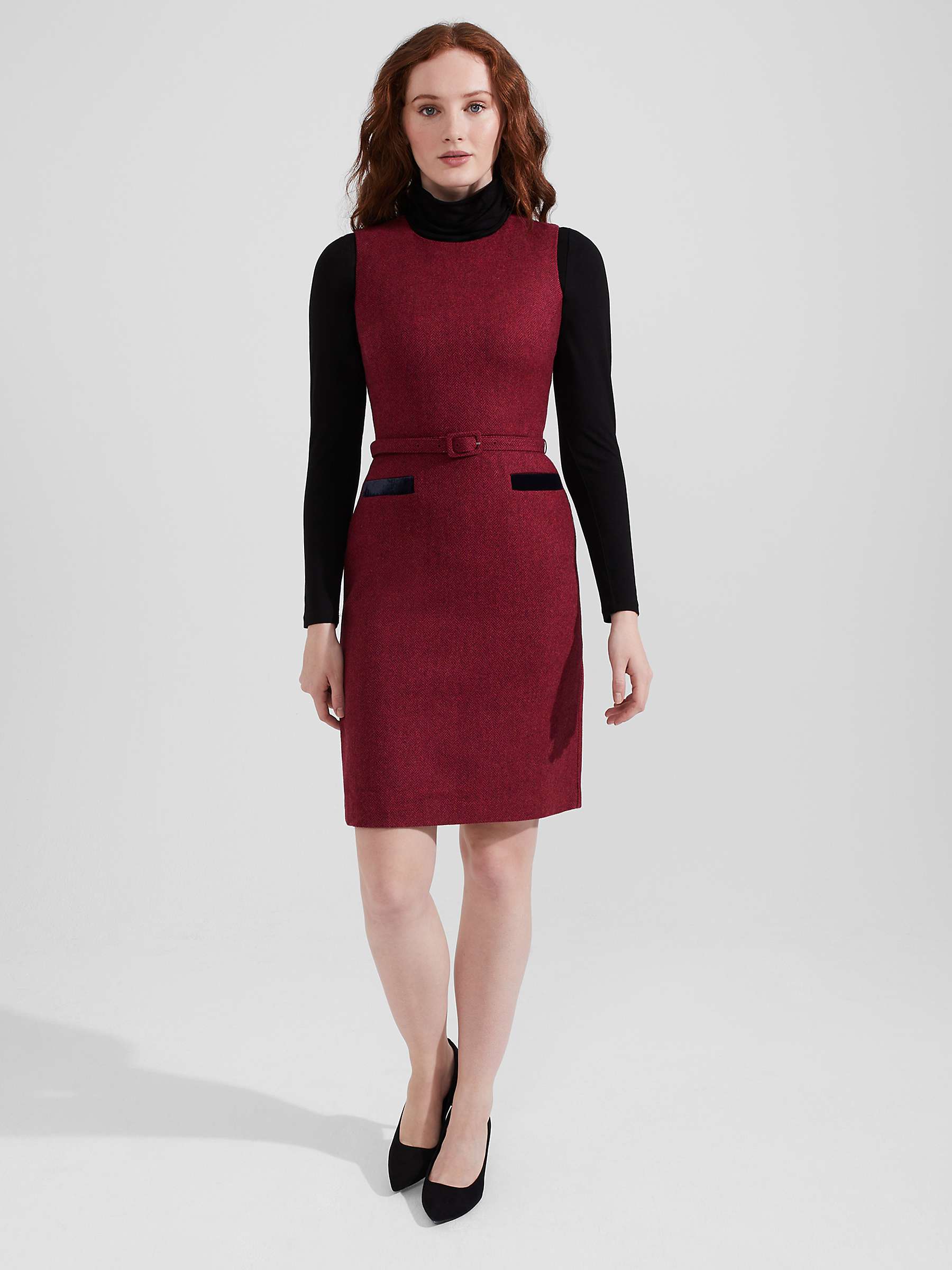 Buy Hobbs Diane Wool Shift Dress, Pink/Multi Online at johnlewis.com