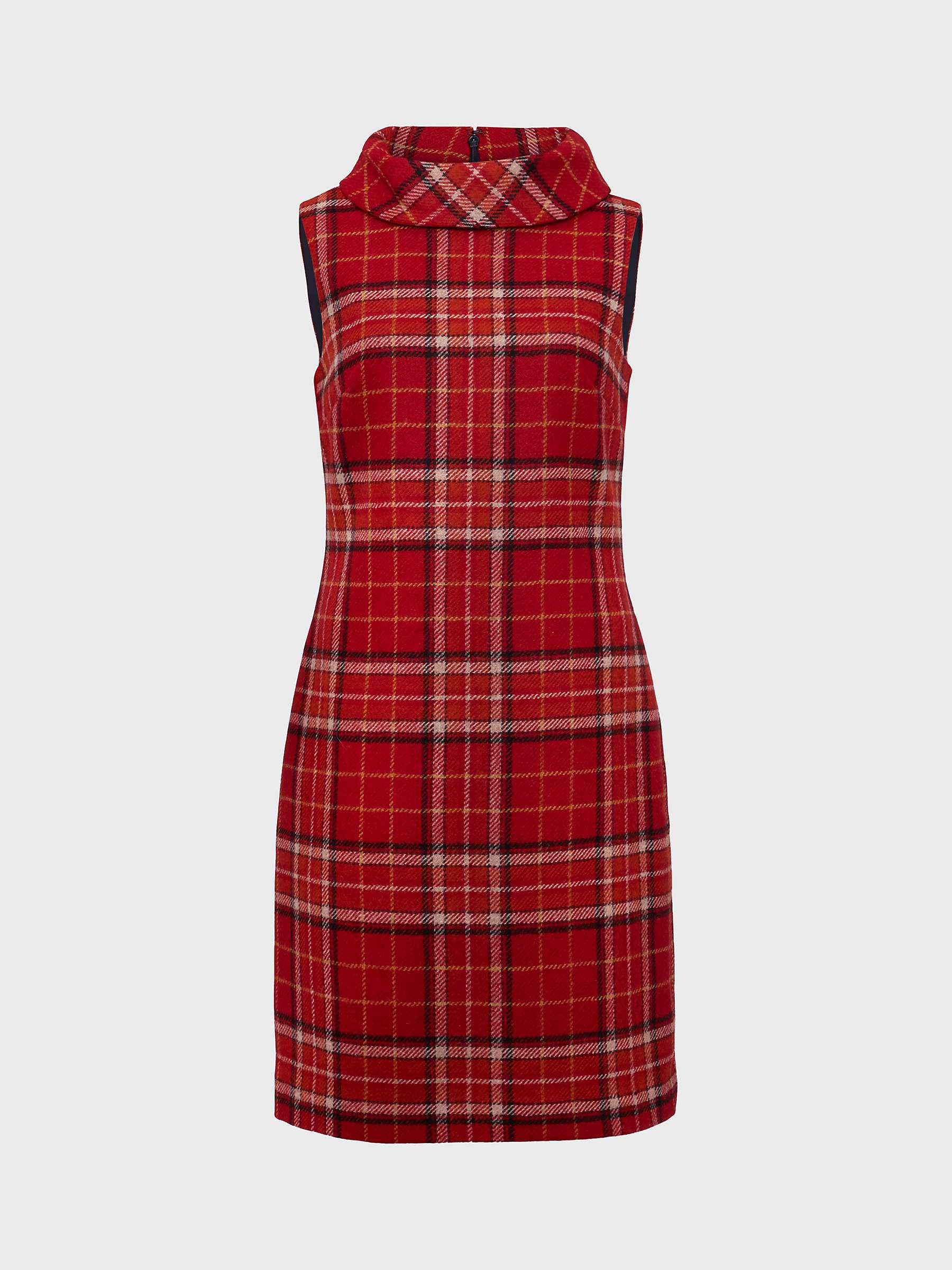Buy Hobbs Mila Check Print Dress, Red/Multi Online at johnlewis.com