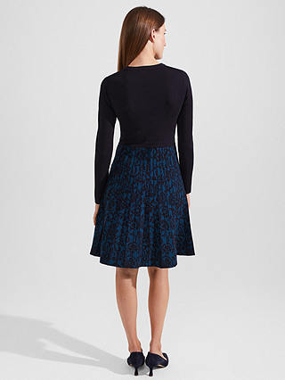 Hobbs Gill Knitted Dress, Navy Blue
